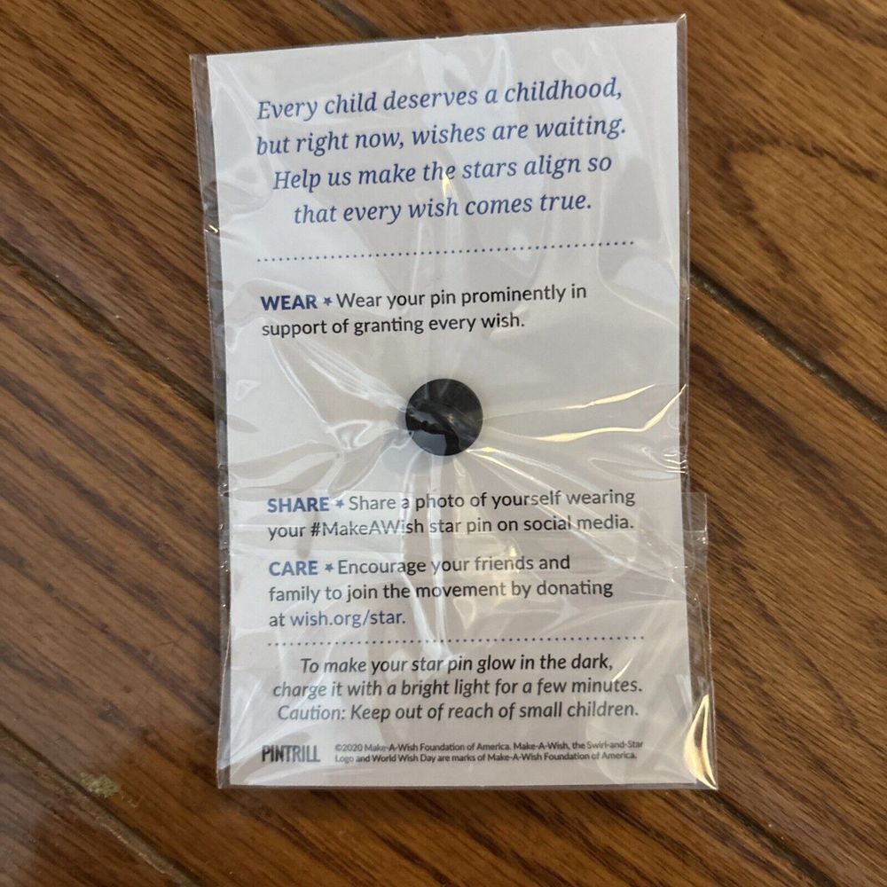 Make A Wish Foundation Pin | Make A Wish Blue Star Pin - Picture 2 of 2